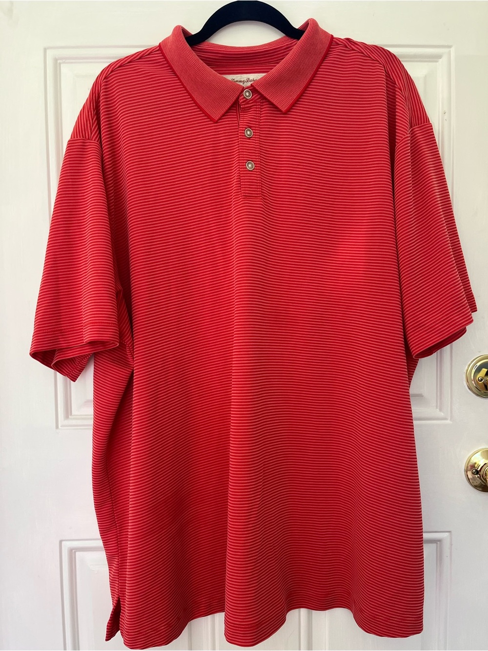 Tommy Bahama Orange 2XL Micro-Striped Polo‎